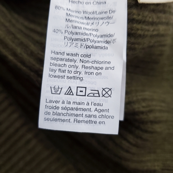 Madewell Womens Henley Sweater Dress Merino Wool Blend Olive Green Brown Size XS - Picture 9 of 10